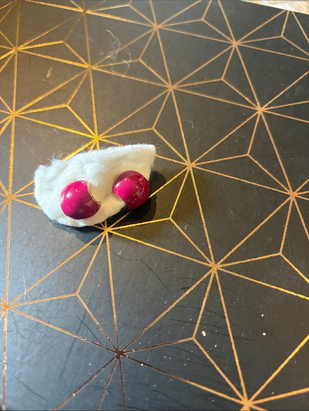 Magenta Dome Stud Earrings - Women Accessories